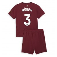 Fotbalové Dres Manchester City Ruben Dias #3 Dětské Alternativní 2024-25 Krátký Rukáv (+ trenýrky)